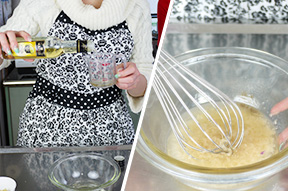 生姜ドレッシングの材料を全部混ぜます。